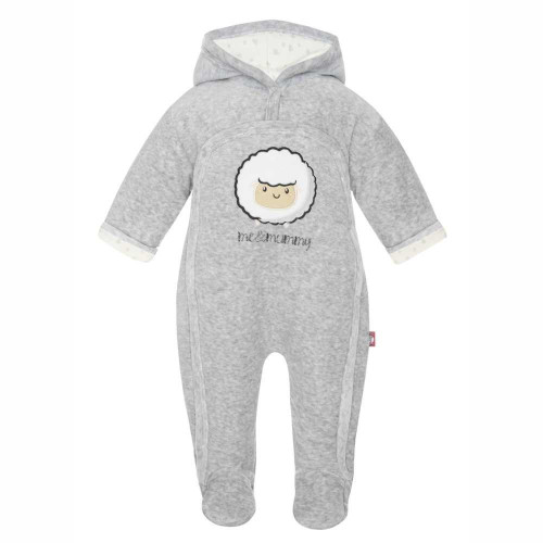 Light grey outdoor overall with hood 