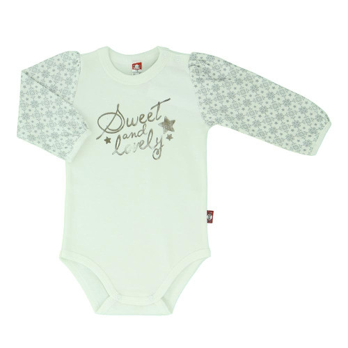 Light grey baby bodysuit „Stilinga little girl“