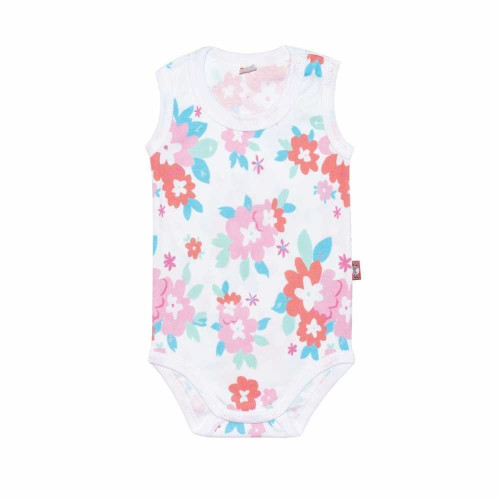 Summer floral romper without sleeves "Little Fox"