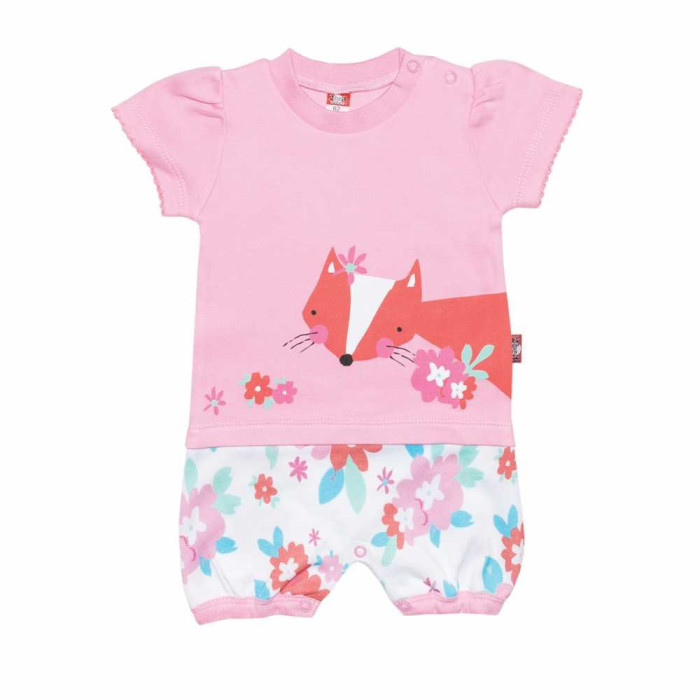 Summer pink bodysuit with flowers 