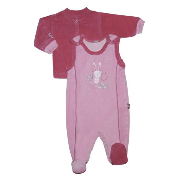 Velvet t-shirt and romper set 