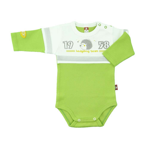 Green baby bodysuit „Little Hedgehog“