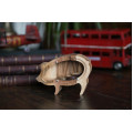 Small Wooden Piggy Bank