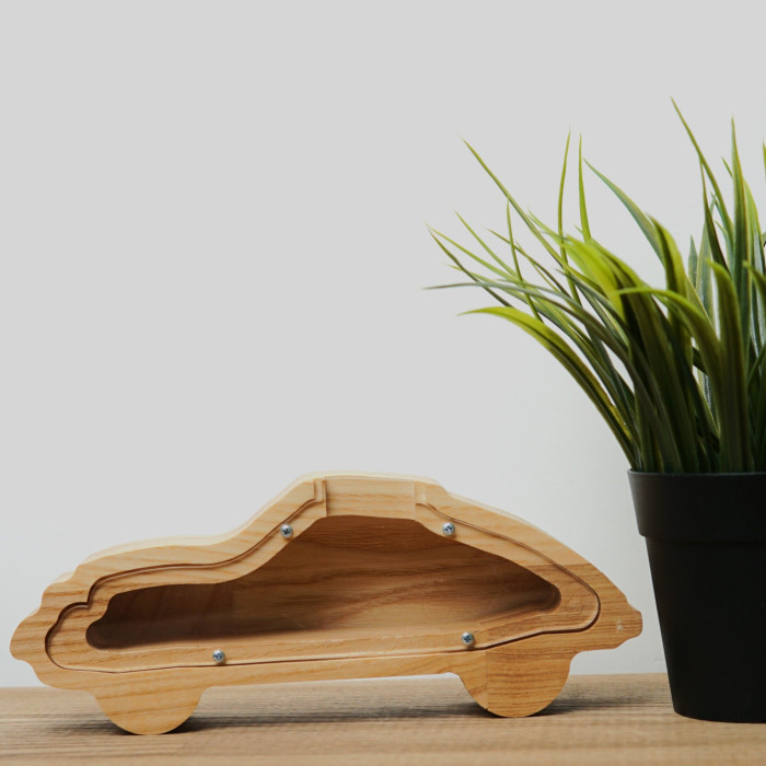 Small Wooden Car Piggy Bank