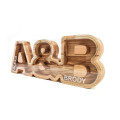 Wooden Double Couple Piggy Bank (A-Z, engraving)