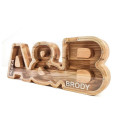 Wooden Double Couple Piggy Bank (A-Z, engraving)