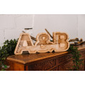 Wooden Double Couple Piggy Bank (A-Z, engraving)