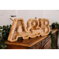 Wooden Double Couple Piggy Bank (A-Z, engraving)