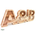 Wooden Double Couple Piggy Bank (A-Z, engraving)