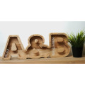Wooden Double Couple Piggy Bank (A-Z, engraving)