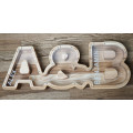 Wooden Double Couple Piggy Bank (A-Z, engraving)
