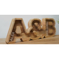 Wooden Double Couple Piggy Bank (A-Z, engraving)