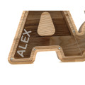 Wooden Double Couple Piggy Bank (A-Z, engraving)
