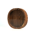 Wooden Circle Piggy Bank (Brown, Engraving)