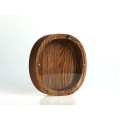 Wooden Circle Piggy Bank (Brown, Engraving)