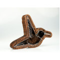 Wooden Hummingbird Piggy Bank (Brown, Engraving)