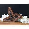 Wooden Hummingbird Piggy Bank (Brown, Engraving)