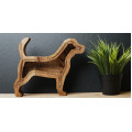 Wooden Dog Piggy Bank (Brown, Engraving)