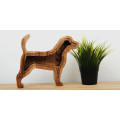 Wooden Dog Piggy Bank (Brown, Engraving)
