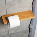 Wooden Toilet Paper Holder with Shelf