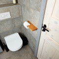 Wooden Toilet Paper Holder with Shelf