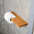 Wooden Toilet Paper Holder with Shelf
