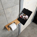 Wooden Toilet Paper Holder with Shelf and Phone Slot