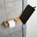 Wooden Toilet Paper Holder with Shelf and Phone Slot