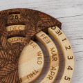 Handmade Wooden Calendar, Round Decorative Accessory