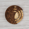 Handmade Wooden Calendar, Round Decorative Accessory