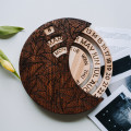 Handmade Wooden Calendar, Round Decorative Accessory