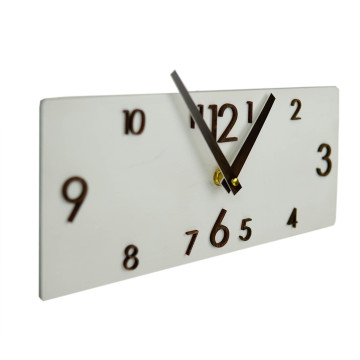 Wall Clock, White Wooden Clock