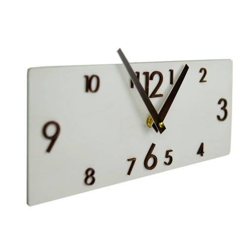 Wall Clock, White Wooden Clock