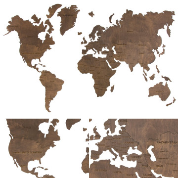 Wooden Wall World Map