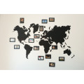 Black Wooden Wall World Map
