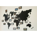 Black Wooden Wall World Map