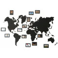 Black Wooden Wall World Map
