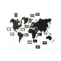 Black Wooden Wall World Map