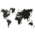 Black Wooden Wall World Map