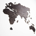 Black Wooden Wall World Map