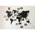 Black Wooden Wall World Map