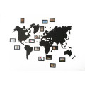 Black Wooden Wall World Map