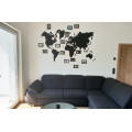 Black Wooden Wall World Map
