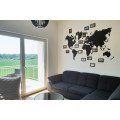 Black Wooden Wall World Map
