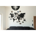 Black Wooden Wall World Map