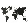 Black Wooden Wall World Map