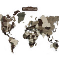 3D Wooden Wall World Map