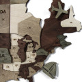 3D Wooden Wall World Map