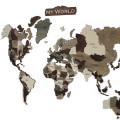 3D Wooden Wall World Map