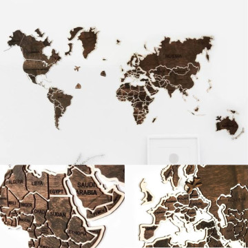 Wooden Wall World Map